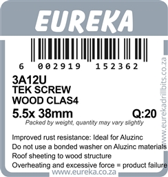 3A12 - Tek Screw Wood Class 4 -3A12_label_T
